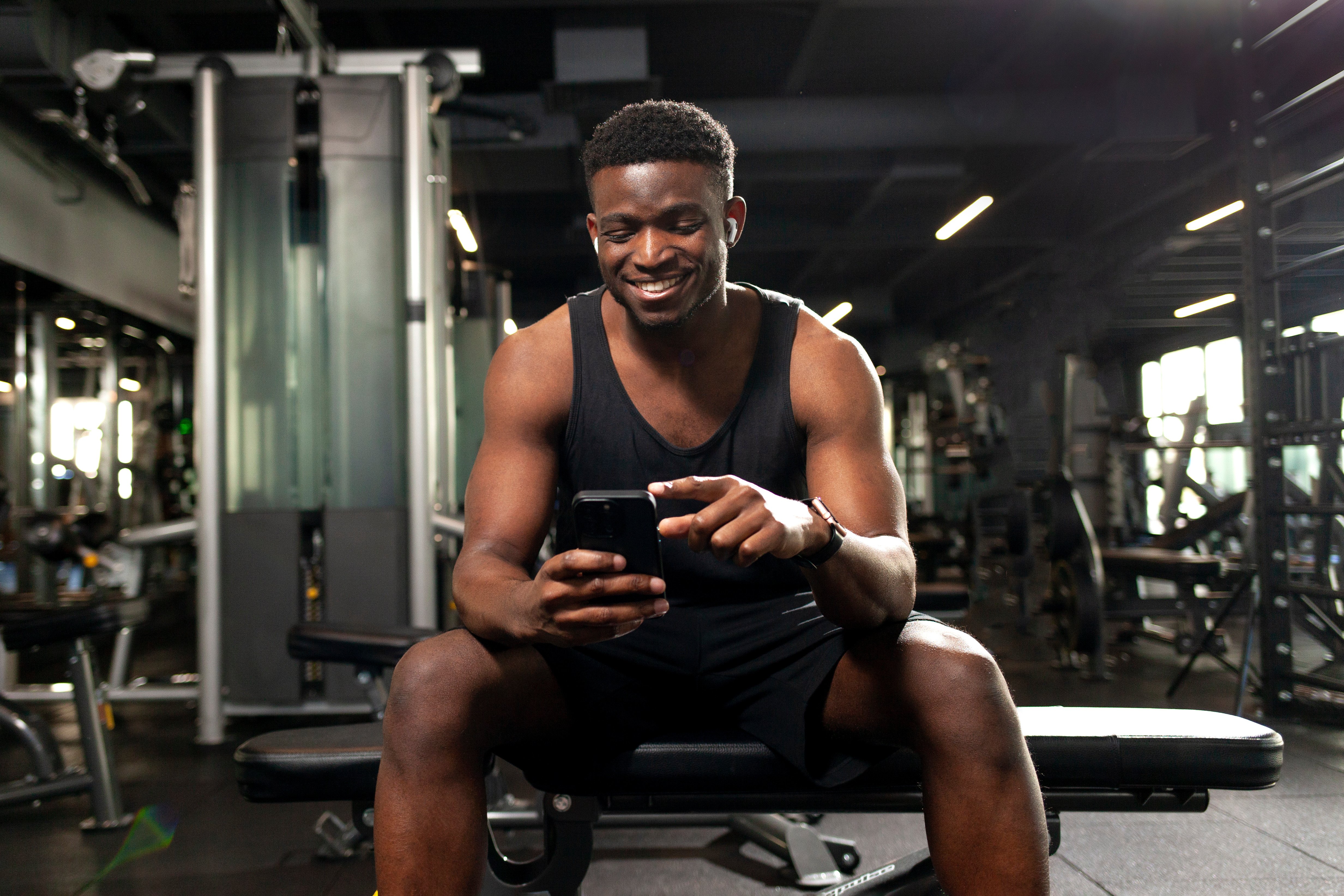 Black guy in gym